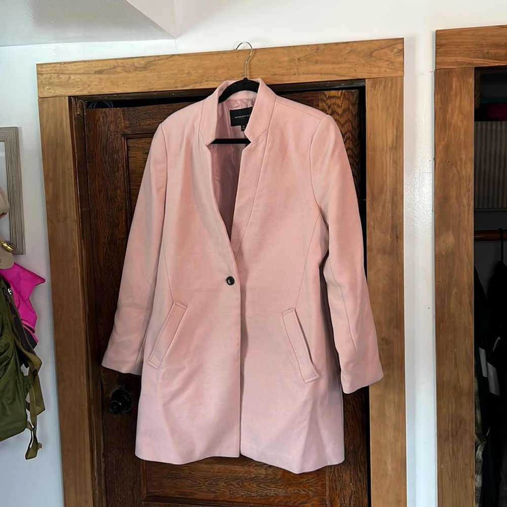 Light pink banana republic driving coat